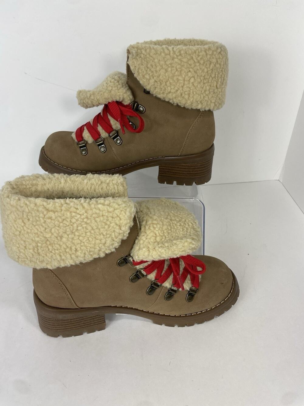 Lugz Boots for Women Wadorf Adore Fur Size 6.5 Red Laces